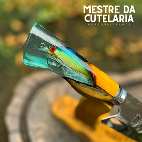 Kit Churrasqueiro Pescador 3 Peças - Faca, Garfo e Chaira