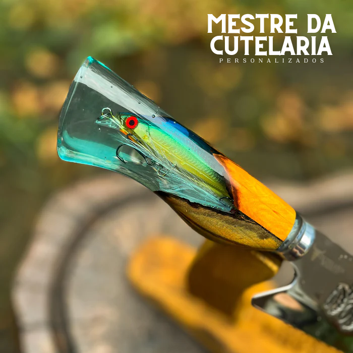 Kit Churrasqueiro Pescador 3 Peças - Faca, Garfo e Chaira