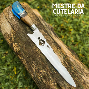 Kit Churrasqueiro Padroeira 3 Peças - Faca, Garfo e Chaira