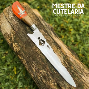 Kit Churrasqueiro Padroeira 3 Peças - Faca, Garfo e Chaira