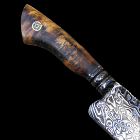 Faca Artesanal em Aço Damasco – Edição Colecionador – Padrão Aleatório – 11" Lâmina